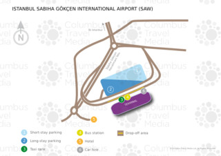 Map of Sabiha Gökçen airport & terminal (SAW)
