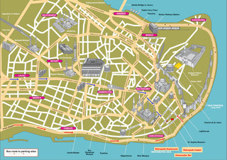 Tourist map of Istanbul attractions, sightseeing, museums, sites, sights, monuments and landmarks